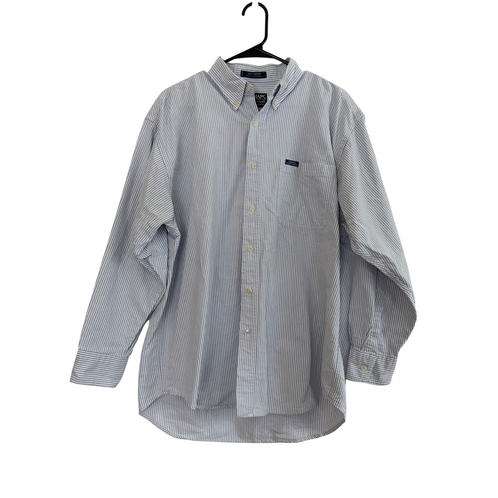 CHAPS Ralph Lauren Mens Classic Fit Striped Button‎ Down Shirt Large